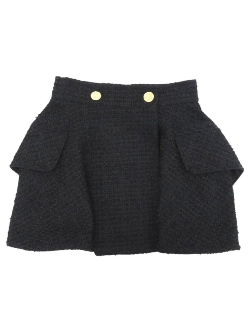 Louis Vuitton Tweed Polyester Black Skirt 38